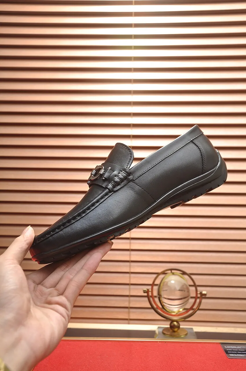 Men's shoes 💰480💶 [Ferragamo/Ferragamo] The latest model in the counter. Original imported open-sided fine cowhide hand-woven + imported 🐂 cowhide + original luxury metal buckle + original combination outsole. No pressure in comparison 38--44🎉